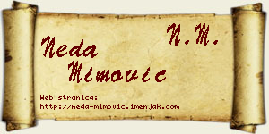 Neda Mimović vizit kartica